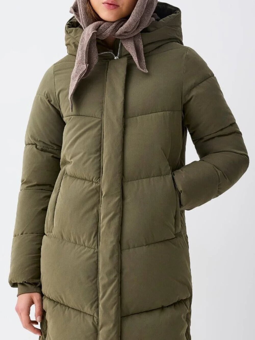 NWT Long peachskin puffer jacket - Picture 2 of 3